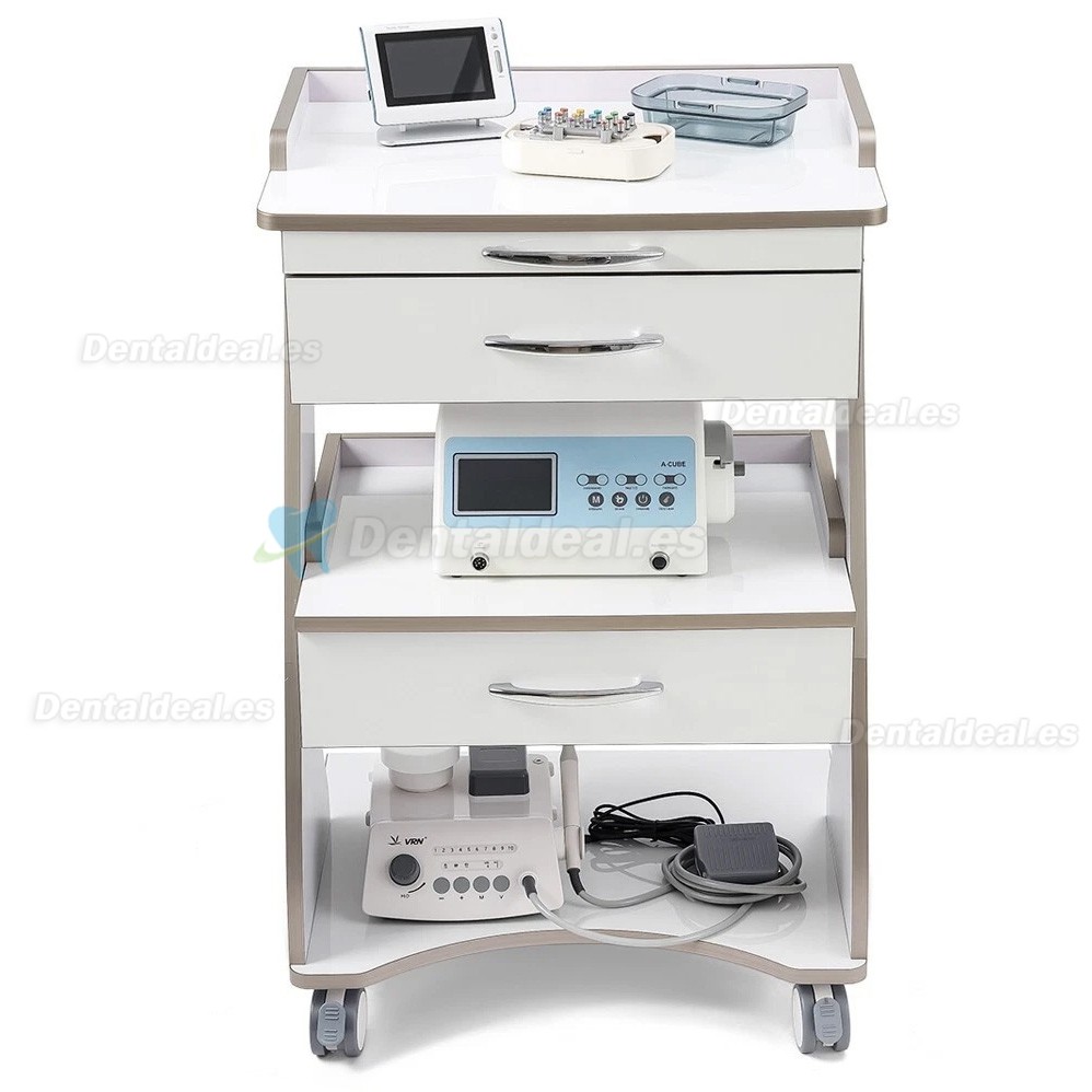 Dentech G06 Carro Dental con Armario de Almacenamiento y Bandeja de Instrumental con Doble Caj&oacute;n